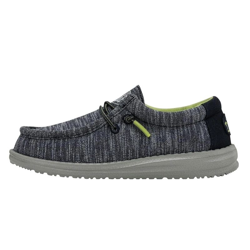 HEYDUDE Boys' Wally Youth StretchMoc Toe Shoes, Navy, 1.5 UK - Image 1
