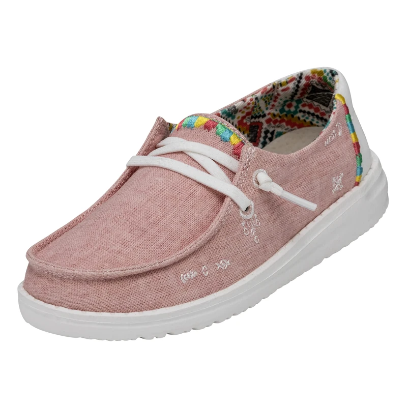 Hey Dude Girls' Wendy Youth BohoMoc Toe Shoes, Rose, 1 UK