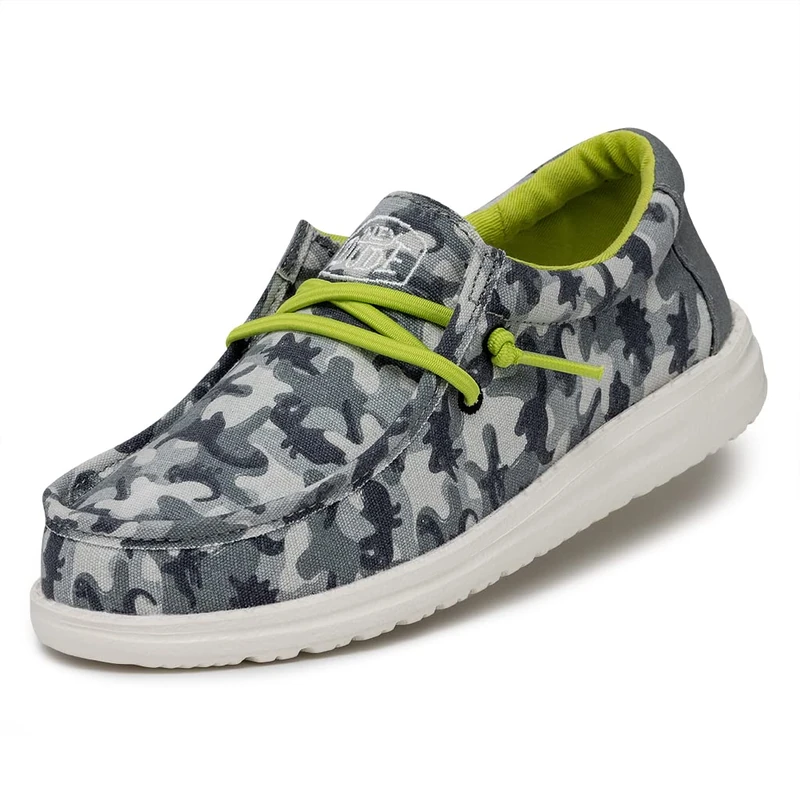 Hey Dude Boys' Wally Youth CamodinoMoc Toe Shoes, Blue, 13 UK