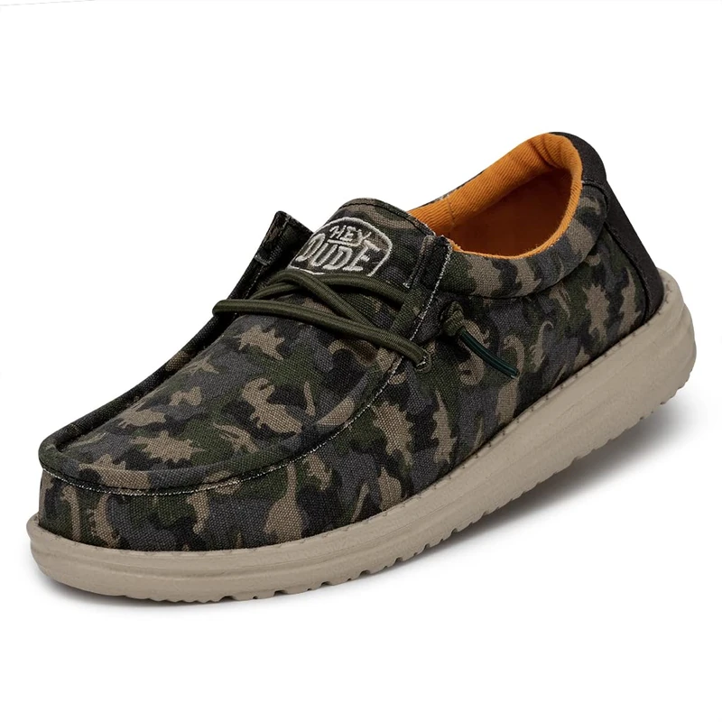 Hey Dude Wally Youth Camodino Moccasin, Musk, 37 EU, Musk, 4 UK Child