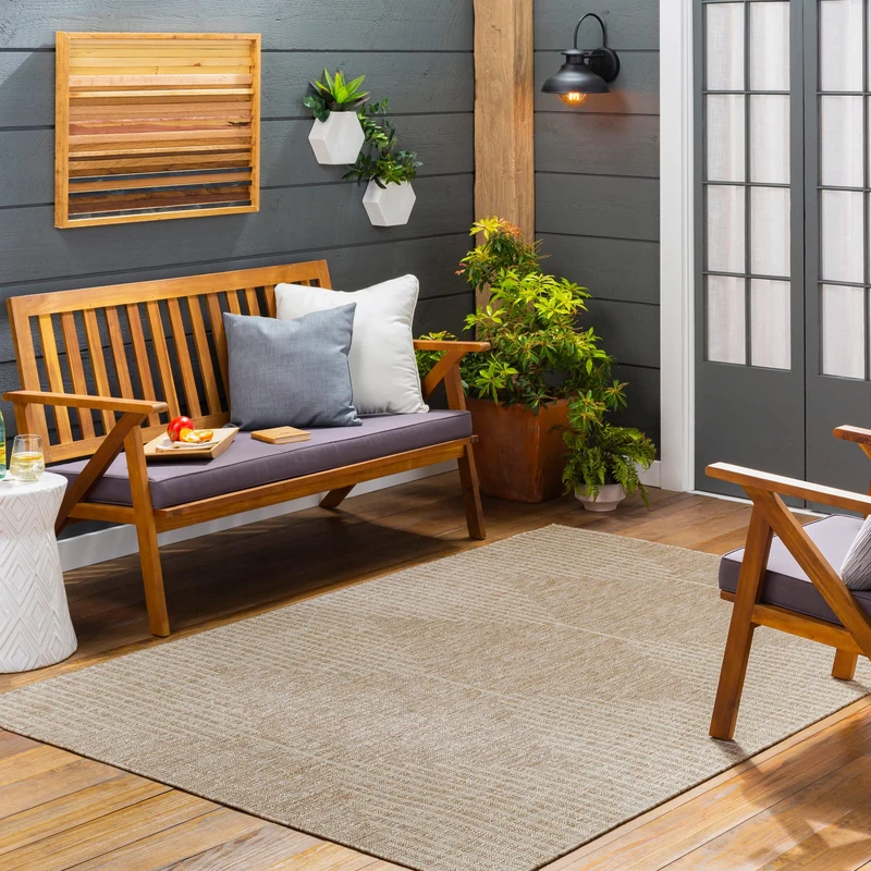 Livabliss Dolly Sevilla Indoor Outdoor Carpet 130x180 cm, Patio, Garden & Decking, Boho Pattern, UV Resistant, Weatherproof, Stain Durable, Brown Beige