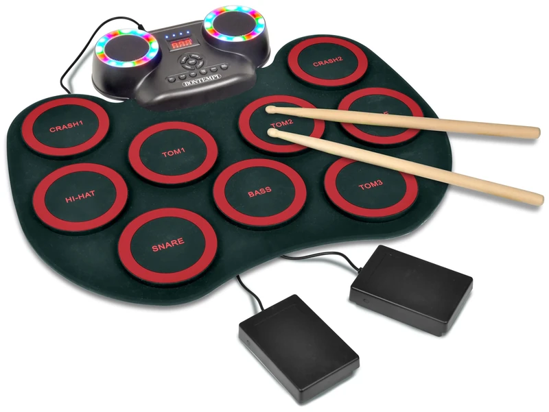 Bontempi | FlexBuddy - Flexible Electronic Battery with 9 Pads with Guaranteed Rhythm and Fun, 43.3 x 17 x 6.5 cm - Image 1