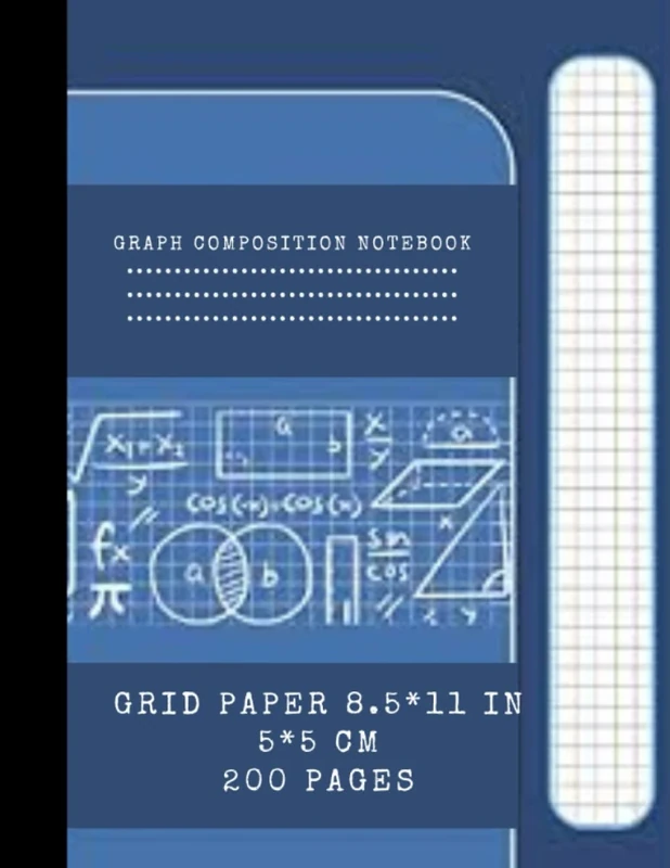 Graph Composition notebook: Grid paper graph 5*5 cm. 8.5*11 inches, 200 pages