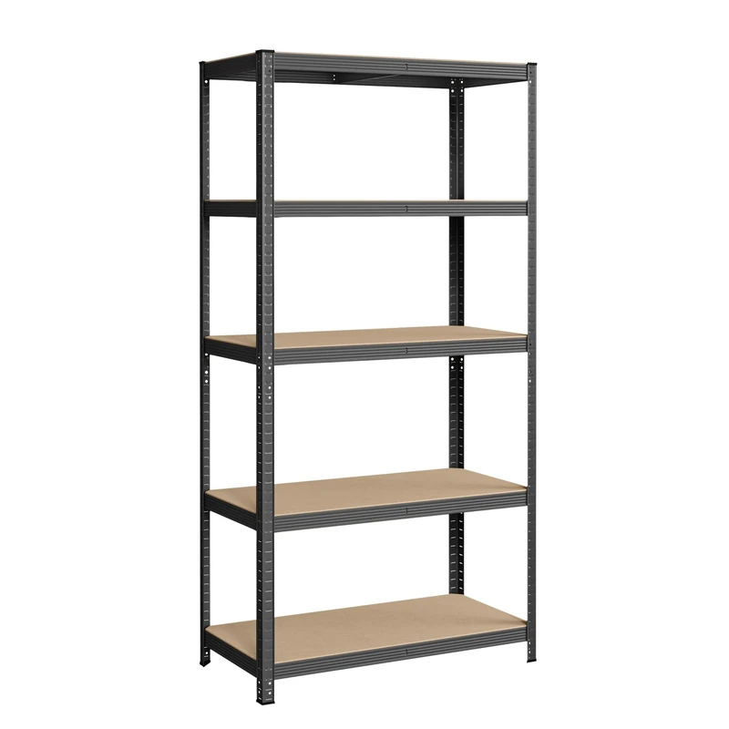 SONGMICS 5-Tier Shelving Unit, Steel Shelving Unit for Storage, Boltless Assembly, for Garage, Shed, Load Capacity 600 kg, 50 x 100 x 200 cm, Grey GLR050G01