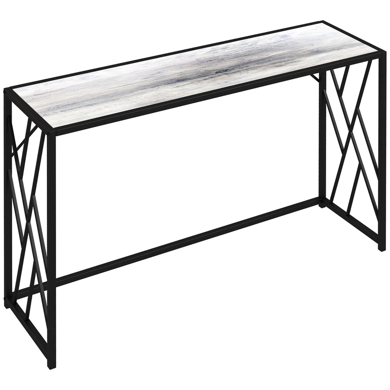 HOMCOM Console Table, Industrial Sofa Table with Metal Frame for Living Room, Hallway, 120 cm, Grey