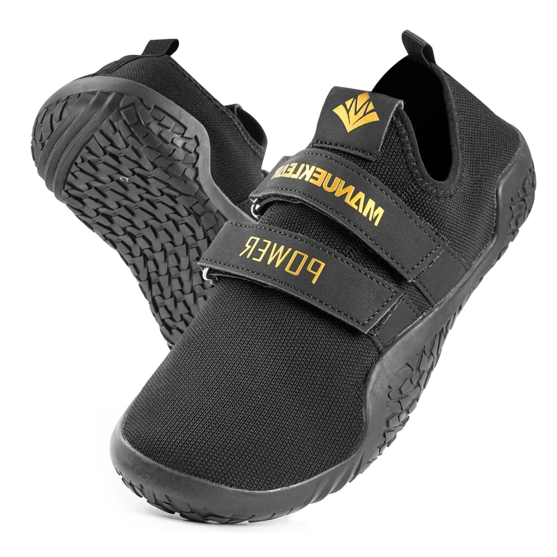 MANUEKLEAR Deadlift Shoes - Weight Lifting Shoes for Men Women - Weightlifting Squat Shoes Fitness Cross-Trainer Barefoot Gym Training Sneakers, Obsidian Black, 9.5-10 - Image 1