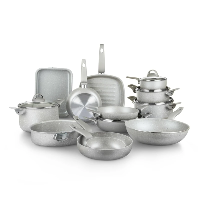 KASANOVA Traditional Cooker Pan Set, Non Stick Pan Set, 18 Piece Saucepan Set with Lid, Healthy, Fast and Even Cooking