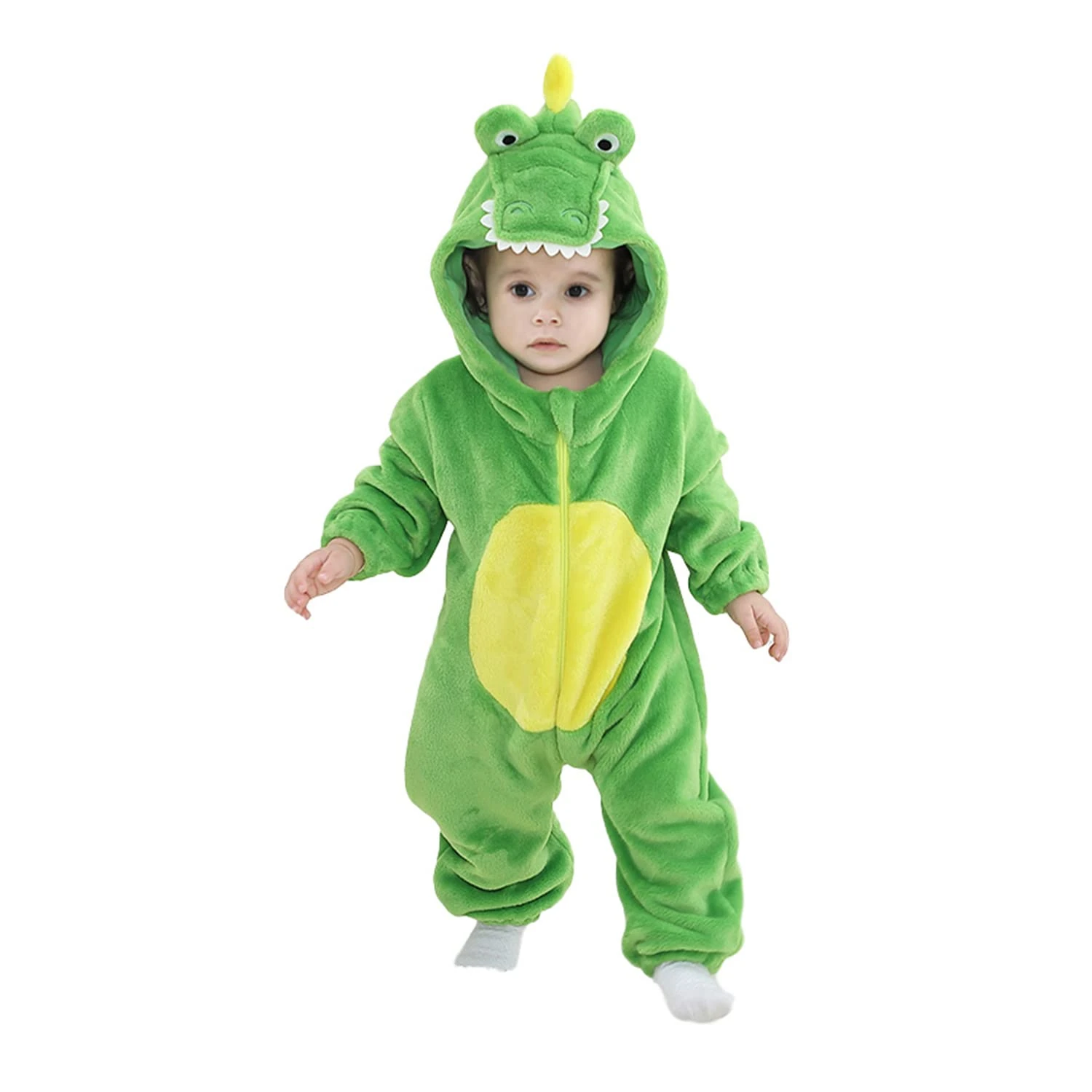 LOLANTA Baby Crocodile Alligator Costume,Gator Plush Hooded Animal Romper Fancy Dress Up (2-3 Years,Tag 100)