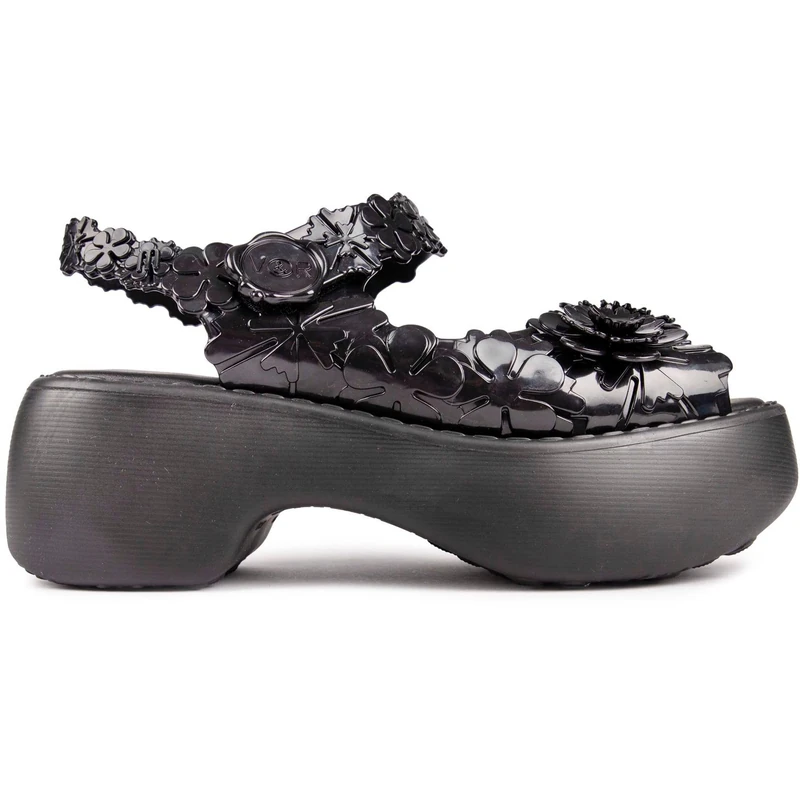 melissa Women's Blossom + Viktor And Rolf Wedge Sandals, black white, 6.5 UK