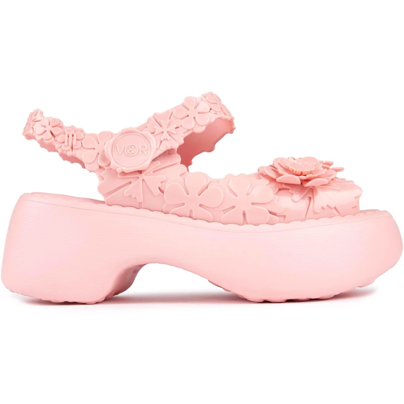 melissa Women's Blossom + Viktor and Rolf Wedge Sandal, Pink, 5.5 UK
