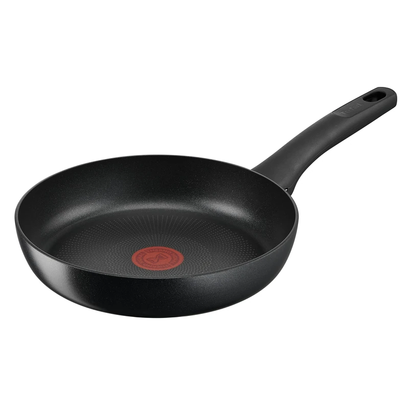 Tefal G28804 Hard Titanium On Frying Pan 24 cm, Aluminium, Safe Non-Stick Coating, Thermal Signal Temperature Indicator, Suitable for All Hob Types, Suitable for Induction Cookers, Black