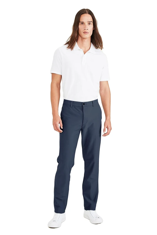 Dockers Men's Smart 360 Comfort Knit Chino Slim Fit Pantolon Trouser, Blue, 32 W/30 L - Image 1