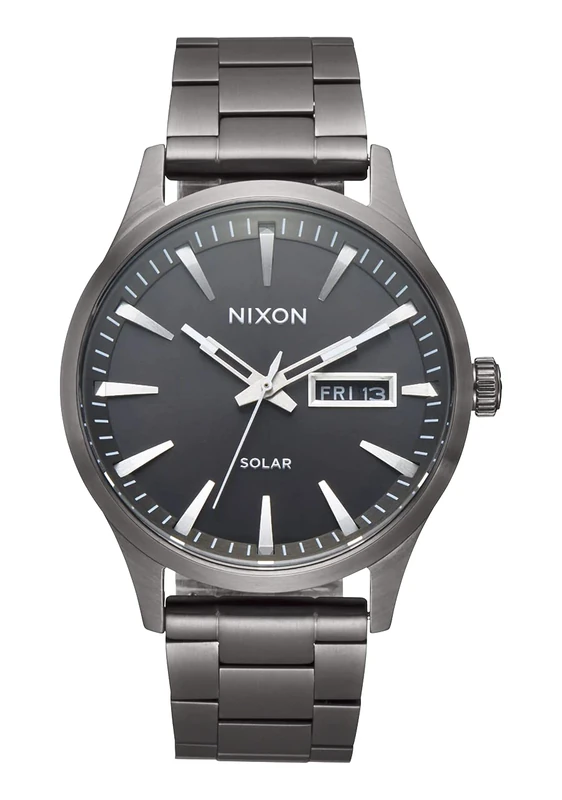 Nixon Sentry Solar Gunmetal Stainless Steel Watch A1346-131-00