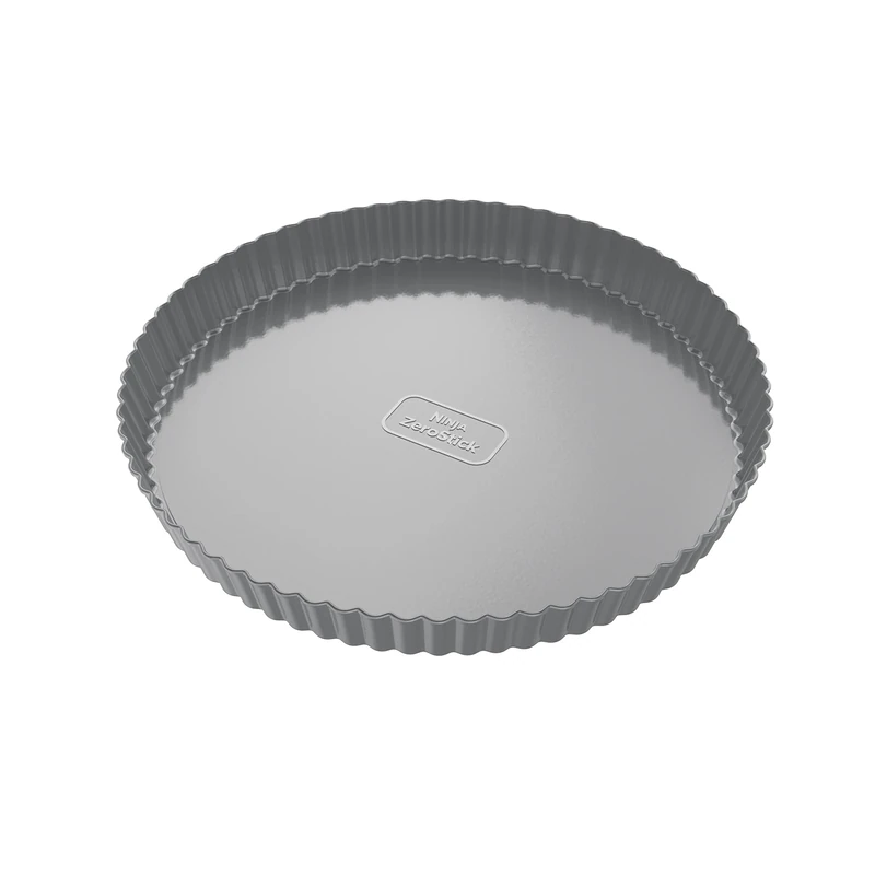 Ninja Foodi ZEROSTICK Pie, Tart & Flan Tin, 10-inch/25cm Pie Tin, Non-Stick, Long Lasting Heavy Duty Flan Tin, Made from Aluminised Steel, Grey, B30910EUUK