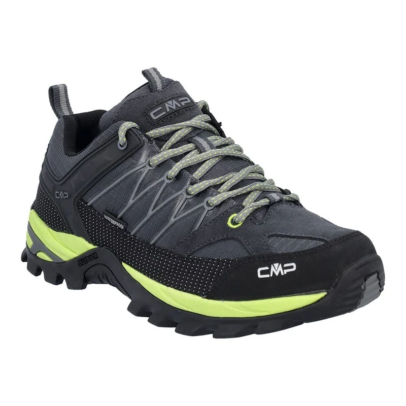 CMP Men's Rigel Low Trekking Shoes WP, Anthracite-Limegreen, 8 UK