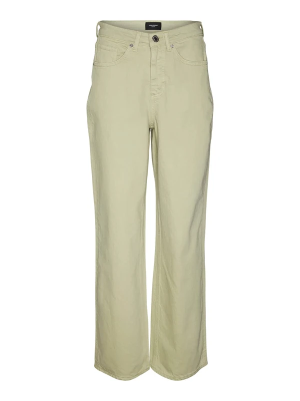 VERO MODA Women's Vmtessa Hr Straight Jeans Color Ga Noos, Reseda Green, 29W x 32L