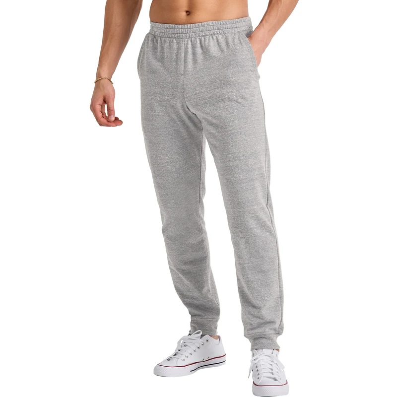 Hanes Men's Originals French Terry Joggers, Lightweight Sweatpants with Pockets, 30" Inseam, Concrete Pe Heather, Small