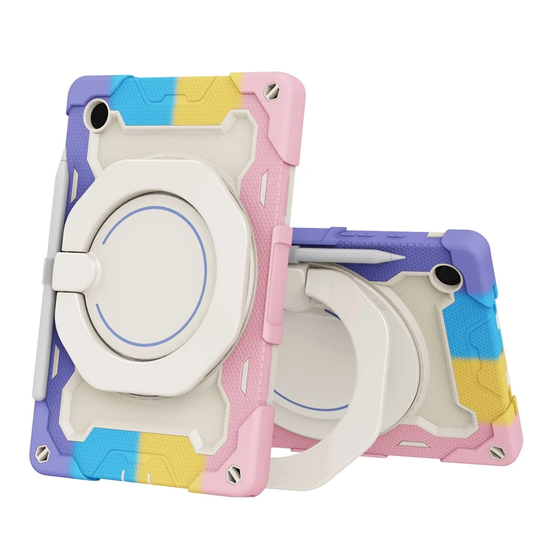 Case for Samsung Galaxy Tab S8 Plus/ S7 FE Case 12.4'' with 360 Rotating Hand Strap &Stand, Drop-Proof Tablet Case for Galaxy Tab S8 Plus/ S7 FE-pink