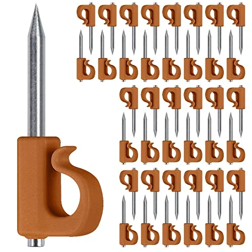 SELEWARE Q-Hanger, 40pcs Outdoor String Light Hooks, Home Christmas Lights Hanger Hooks for Easy Release Outdoor Wire Fairy Lights, Heavy Duty 40 LB Capacity, Orange