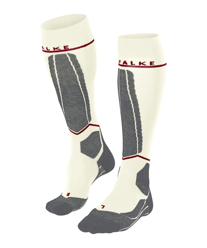 FALKE Women's SK4 Energizing Light W Kh Wool With Compression 1 Pair Skiing Socks, White Off-White 2040, 5.5-6.5