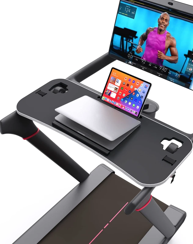 Treadmill Desk for Peloton, Upgrade 36" Treadmill Laptop Tray, Ergonomic Holder with Protective Guard for Notebooks