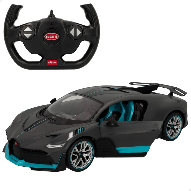 rastar 46979 – Bugatti Divo Gray Remote Control Car with Blue Details, 1:14 Scale, Original and Stylish Design, Children's and Adults Cars, Children's Toys/RC Car