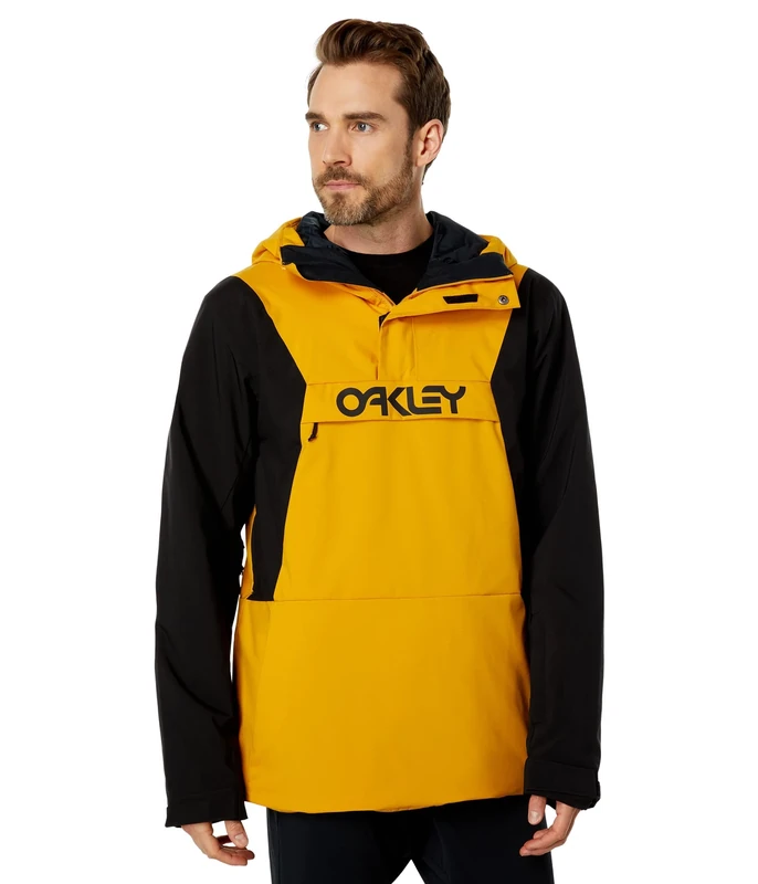 Oakley Unisex's Thermonuclear Protection Throwback Thursday Insulated Anorak Jacket Tech, Amber Yellow/Blackout, XXL