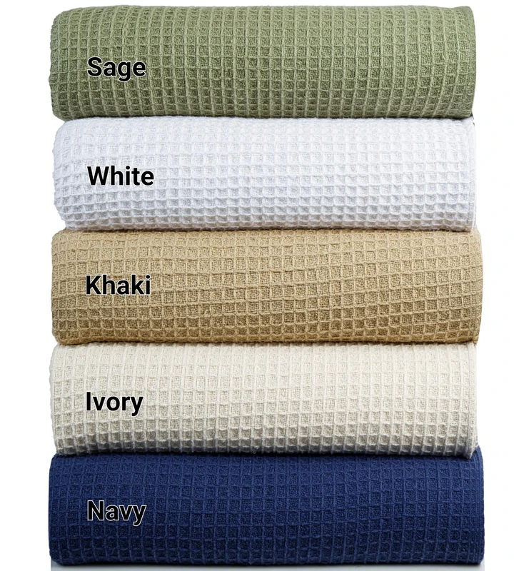 Tex Trend 100% Cotton Blankets King Size – Durable and Versatile Waffle Weave Blankets for Year Round Coziness – Breathable & Lightweight - Khaki (90”x108”)