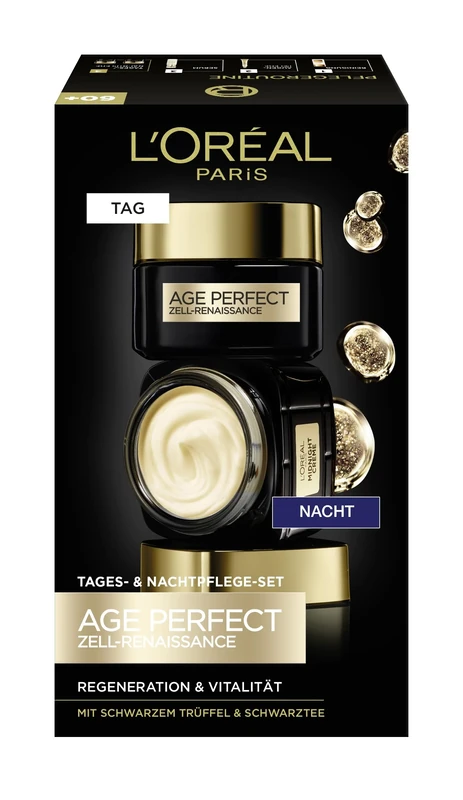 L'Oréal Paris Face Care Set, Anti-Ageing Day Cream and Night Cream to Promote Cell Recovery, with Antioxidant Formula and Vitamin E, Age Perfect Cell Renaissance, 2 x 50 ml