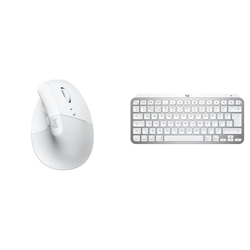 Logitech MX Keys Mini Keyboard for Mac and Lift Vertical Ergonomic Mouse for Mac Combo - Wireless, Bluetooth, Backlit Keys, Quiet, macOS/iPadOS/MacBook/iMac/iPad - QWERTY UK