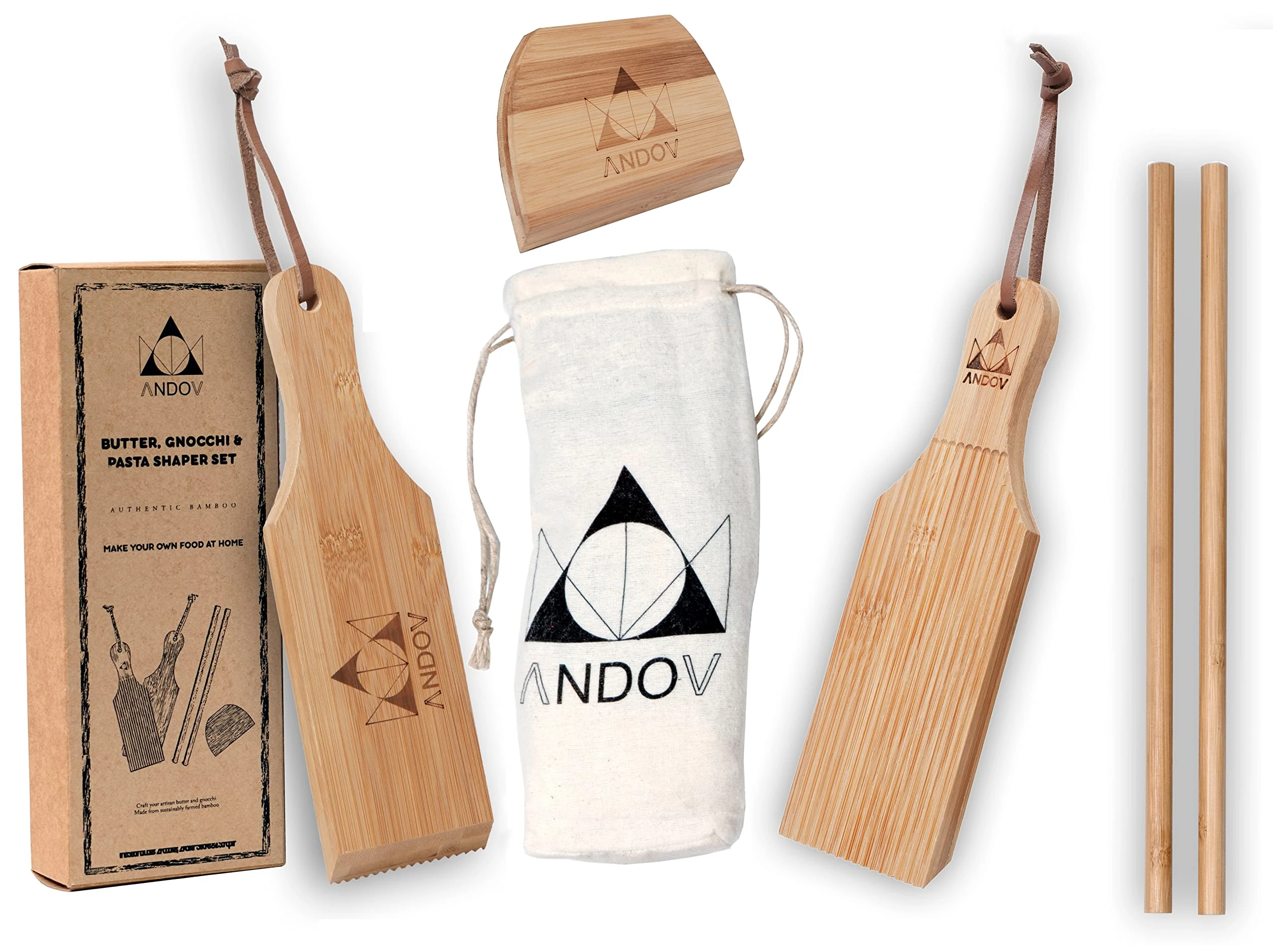 Manual Pasta Maker Gnocchi Board Set Butter Paddles Churner Tools Pasta Board Kitchen Utensils Bamboo Kit
