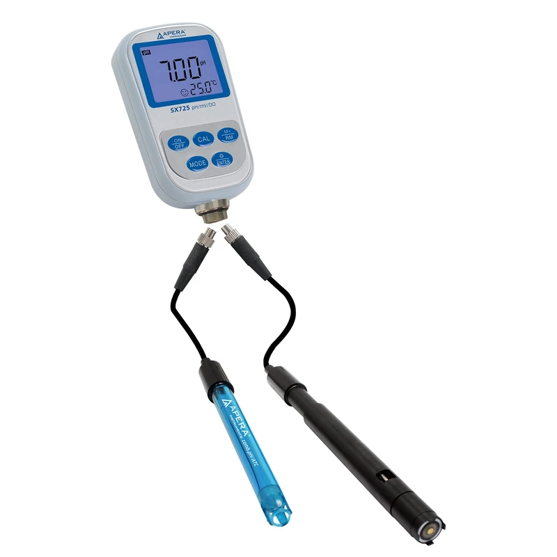 Apera Instruments SX725 pH/DO Multiparameter Portable Meter Kit (Waterproof, Data Logging, Autom. Temperature Compensation and Calibration)