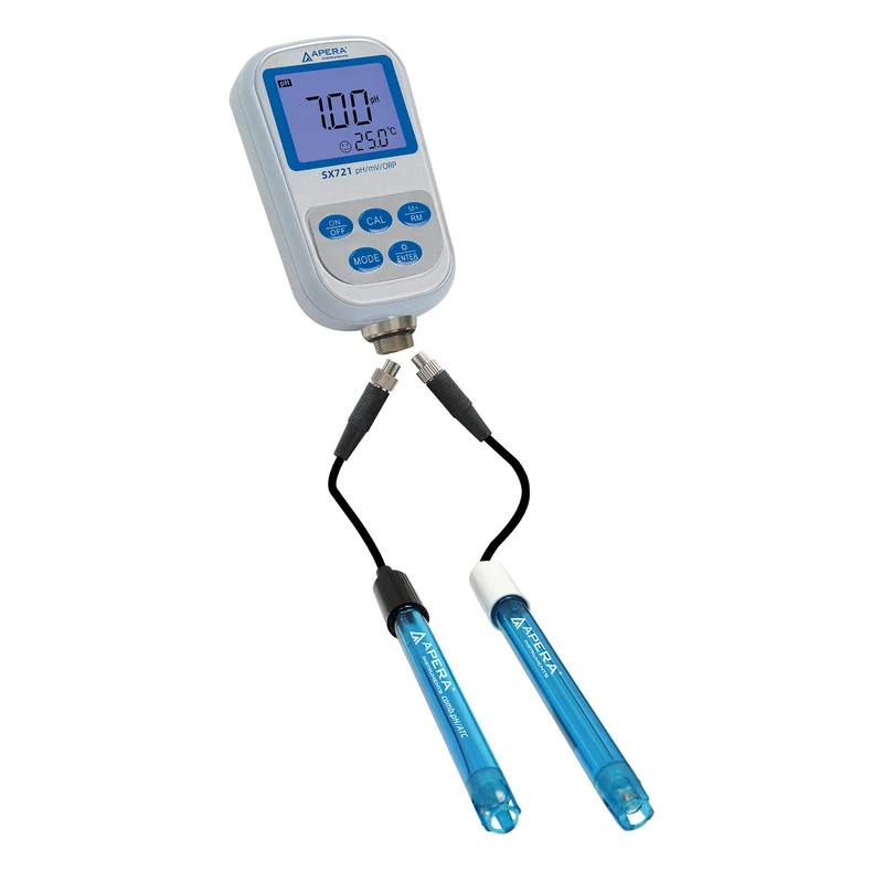 Apera Instruments SX721 pH/ORP Multiparameter Portable Meter Kit (Waterproof, Data Logging, Autom. Temperature Compensation and Calibration)