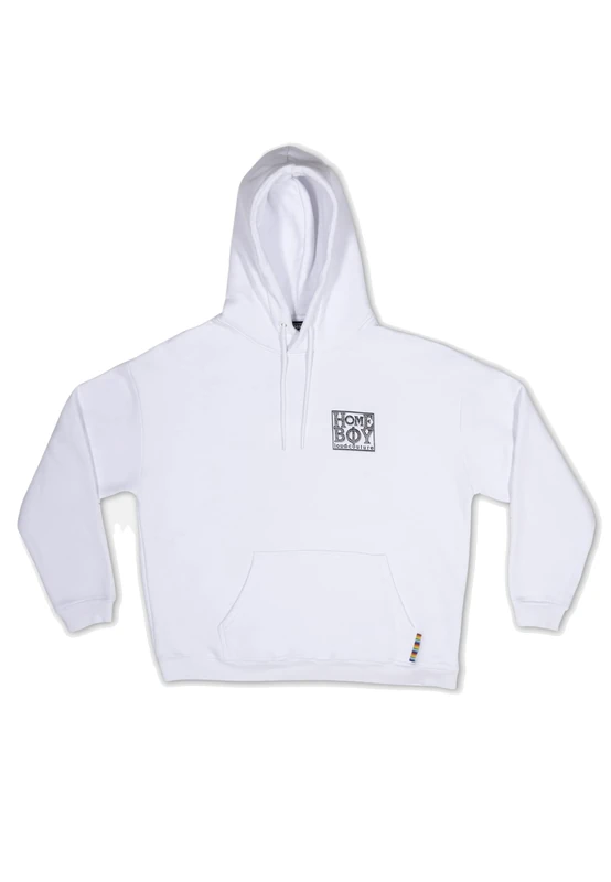 Homeboy Unisex Old School Hoodie, White, XL