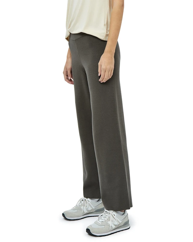 Peppercorn Rosalia High Waisted Wide Leg Knit Pant, Green Trousers Women, Spring Trousers For Women Uk, Size M - Image 1