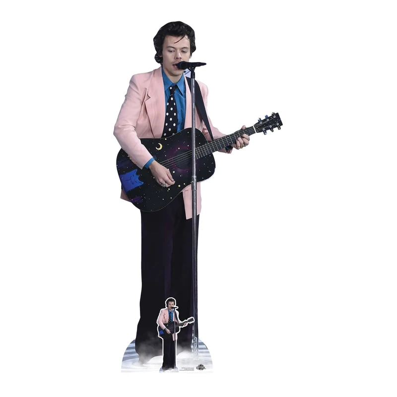 Star Cutouts CS1026 Harry Styles Pink Jacket Lifesize Cardboard Cutout with Mini – Pop Icon Party Decoration, Fan Display & Gift