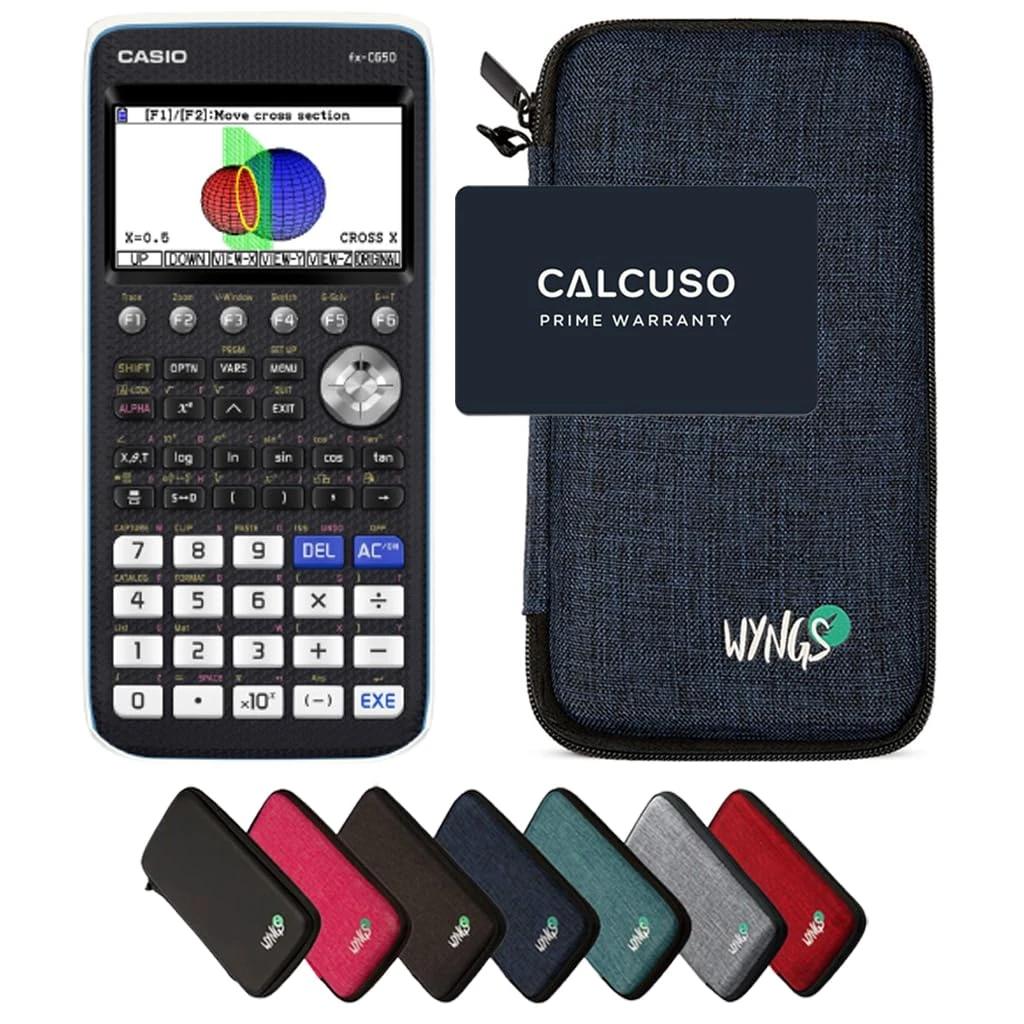 Casio fx-CG50 including a WYNGS protective case in Blue - Basic Set