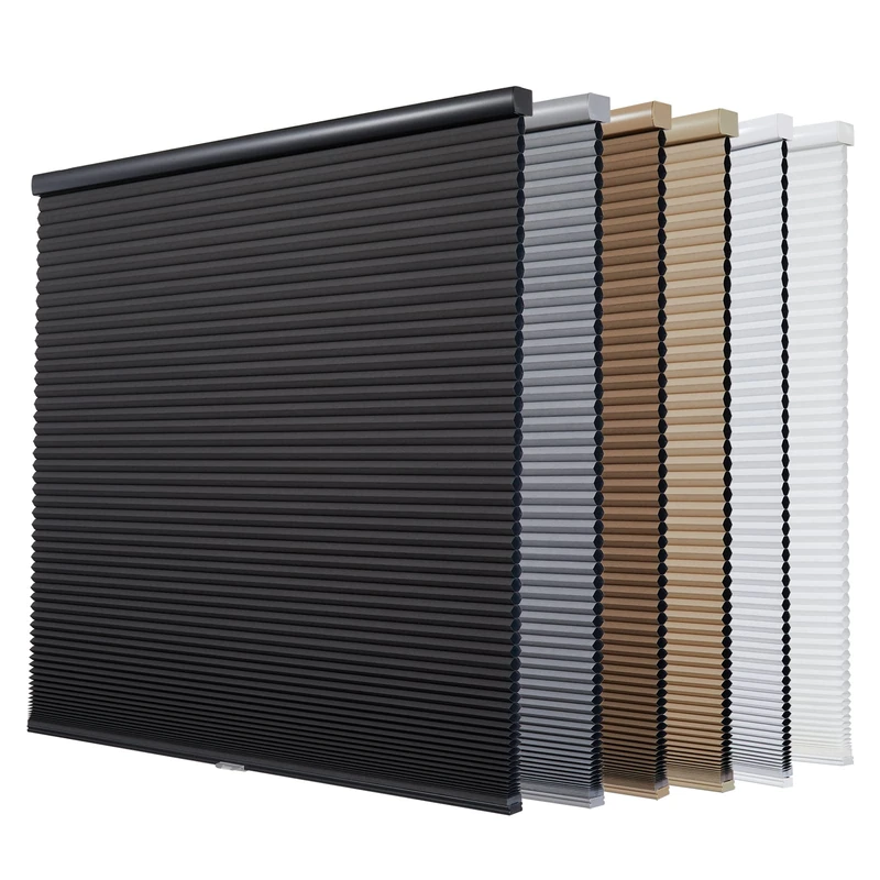 Persilux Custom Blackout Cellular Window Shades for Home, Cordless Roller Blinds, Honeycomb Window Coverings (White, 24"W x 64"H) Room Darkening Door Shades
