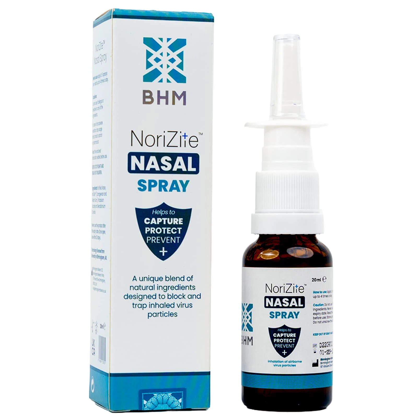 BHM NoriZite Nasal Spray – New Long-Lasting Natural Barrier Designed to Help for Virus Protection, Cold & Flu Blocker, Allergy & Hayfever Prevention | Scientifically Proven 6+ Hrs Protection (20ml)