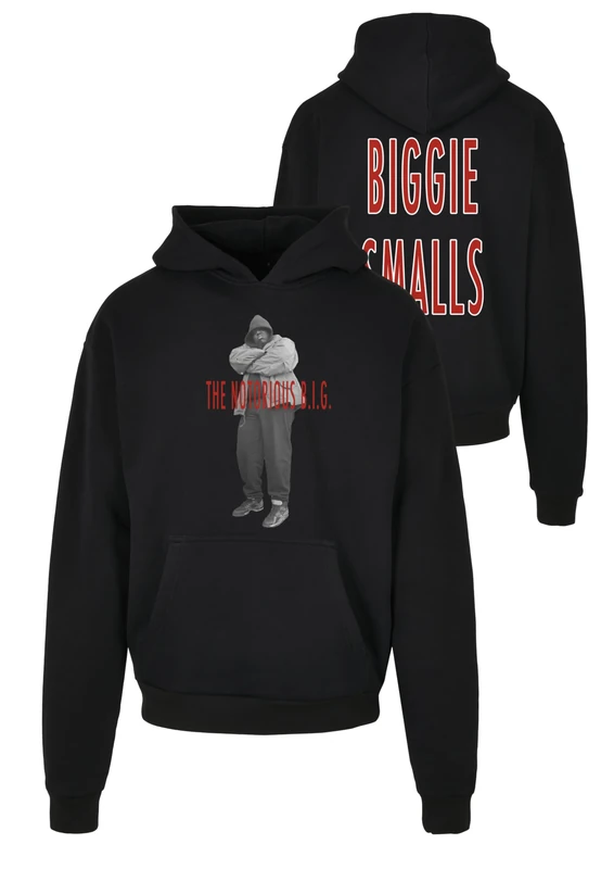 MT Upscale Mister Tee Men's Biggie Smalls Concrete Hoody, black, XXL
