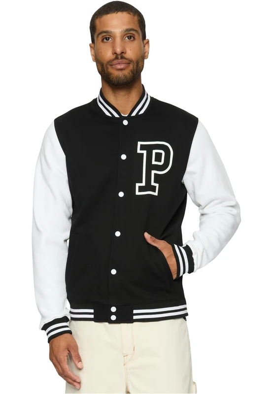 Mister Tee Men's Pray College Jacket blk/wht XL Jacket, blk/wht, XL