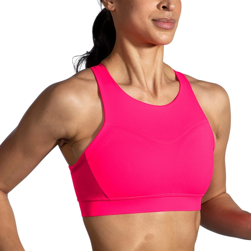 Brooks Women's 3 Pocket Sports Bra for Running, Workouts & Sports, Hyper Pink, 38DD/DD