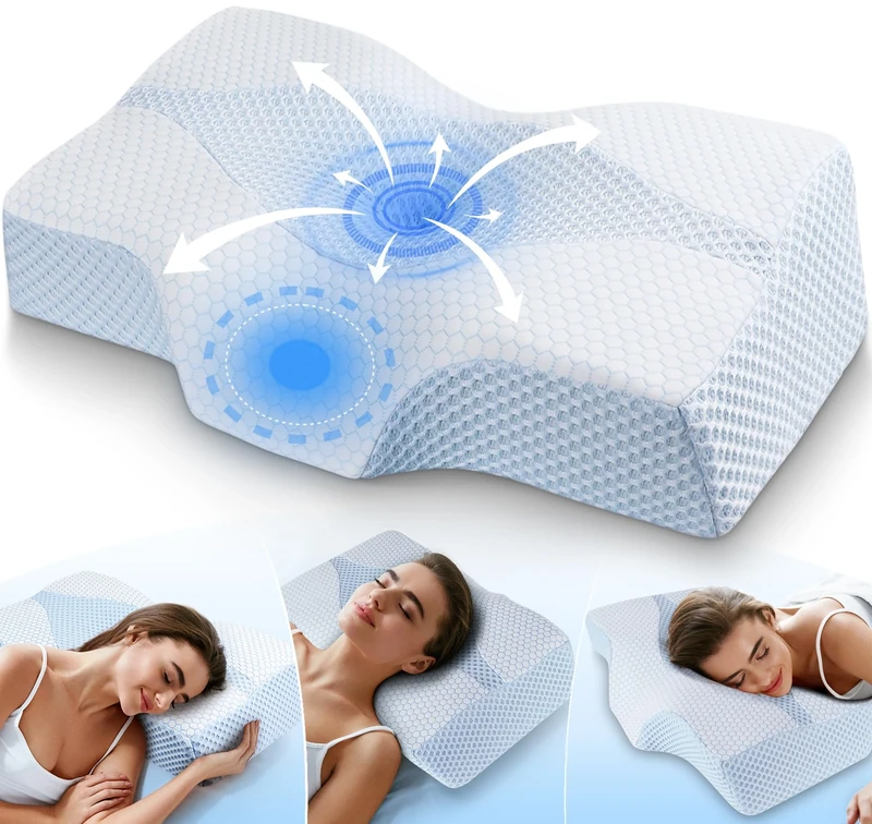 Hydomi Memory Foam Neck Pillow - Cervical Support for Sleepers
