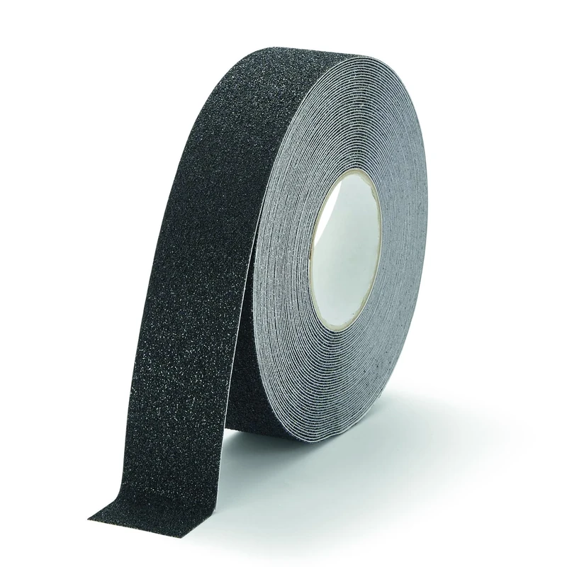 Durable DURALINE GRIP+ Non-Slip Floor Tape - Self-Adhesive with 50mm Thickness and 15 Metre Length - Ideal for Stairs and Ramps - Granulated Surface - Black