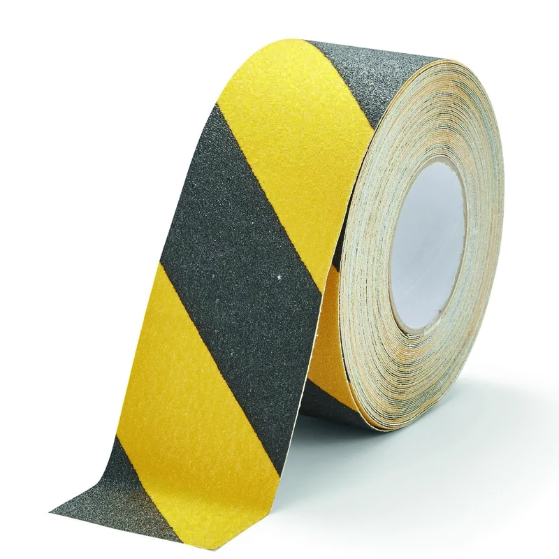 Durable DURALINE GRIP Non-Slip Floor Tape - Self-Adhesive- 75mm Thickness and 15 Metre Length - Ideal for Stairs, Ramps, etc. - Yellow & Black