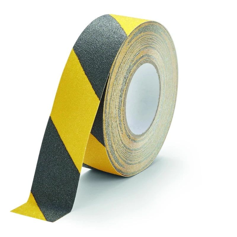 Durable DURALINE GRIP Non-Slip Floor Tape - Self-Adhesive Marking Tape with 50mm Thickness and 15 Metre Length - Ideal for Stairs and Ramps - Yellow and Black