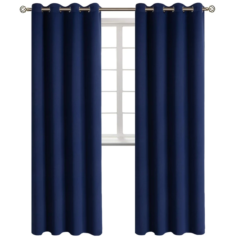BGment Blackout Curtains - Grommet Thermal Insulated Room Darkening Bedroom and Living Room Curtains, Set of 2 Panels (52 x 120 Inch, Navy)