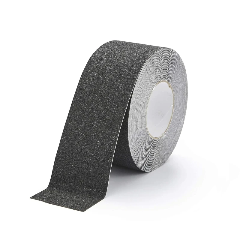 Durable DURALINE GRIP Non-Slip Floor Tape - Self-Adhesive Marking Tape with 75mm Thickness and 15 Metres in Length - Ideal for Stairs, Ramps, etc. - Black