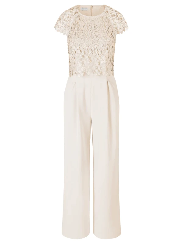 ApartFashion Women's Overalls Jumpsuit, Cream, 14