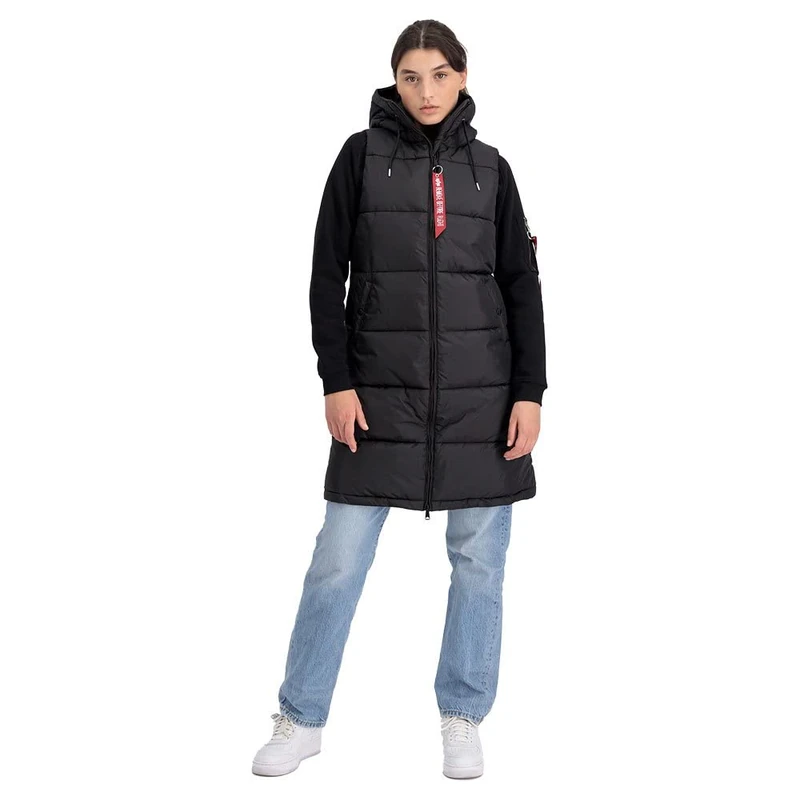 Alpha Industries Long Puffer Vest for Ladies Black